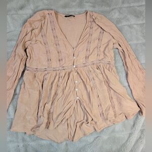 Women's Blush Button-Down Top